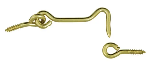 National Hardware Gold Solid Brass 2-1/2 in. L Hook and Eye 1 pk