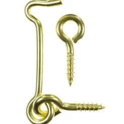 National Hardware Gold Solid Brass 2-1/2 in. L Hook and Eye 1 pk
