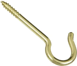 National Hardware Gold Solid Brass 2-9/16 in. L Ceiling Hook 20 lb 3 pk