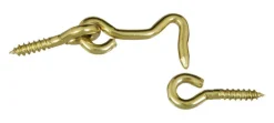 National Hardware Gold Solid Brass 1-1/2 in. L Hook and Eye 1 pk