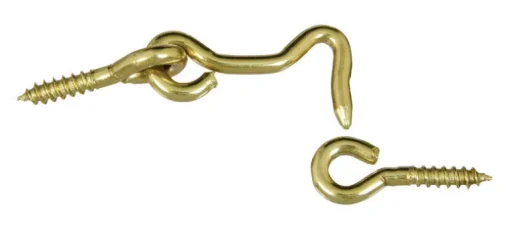National Hardware Gold Solid Brass 1-1/2 in. L Hook and Eye 1 pk