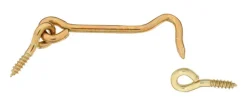 National Hardware Gold Solid Brass 3 in. L Hook and Eye 1 pk