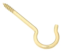 National Hardware Gold Solid Brass 3-3/8 in. L Ceiling Hook 25 lb 2 pk