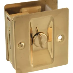 National Hardware Polished Brass Gold Brass Pocket Door Latch 1 pk
