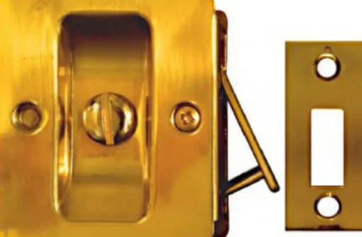 National Hardware Polished Brass Gold Brass Pocket Door Latch 1 pk