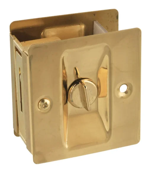 National Hardware Polished Brass Gold Brass Pocket Door Latch 1 pk