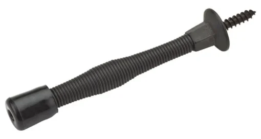 National Hardware Steel w/Plastic Tip Oil Rubbed Bronze Brown Spring Door Stop Mounts to wall