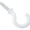 National Hardware Vinyl Coated White Steel 3/4 in. L Cup Hook 10 lb 5 pk