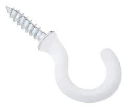 National Hardware Vinyl Coated White Steel 3/4 in. L Cup Hook 10 lb 5 pk