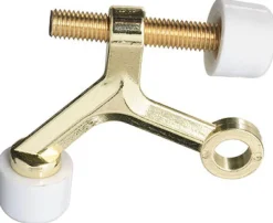 National Hardware Zinc Polished Brass Gold Hinge Pin Door Stop Mounts to door