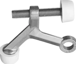 National Hardware Zinc Satin Nickel Silver Hinge Pin Door Stop Mounts to door