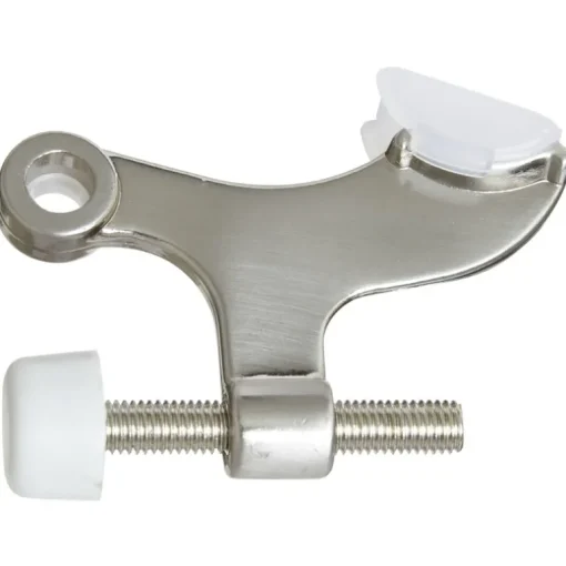 National Hardware Zinc w/Rubber Tip Satin Nickel Silver Hinge Pin Door Stop Mounts to door