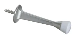 National Hardware Zinc w/Rubber Tip Satin Nickel Silver Rigid Door Stop Mounts to wall