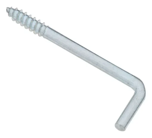 National Hardware Zinc-Plated Silver Steel 2-1/4 in. L Square Bend Hook 5 lb 5 pk