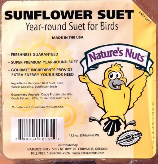 Natures Nuts 00165 11.5 Oz Sunflower Suet Dough (Pack of 12)