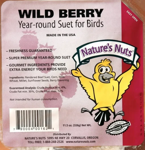 Natures Nuts 00162 11.5 Oz Wild Berry Suet (Pack of 12)