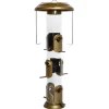 Nature's Way Deluxe Wild Bird and Finch 1.5 qt Metal/Plastic Funnel Flip-Top Tube Bird Feeder 6 port