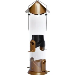 Nature's Way Easy Clean Wild Bird and Finch 3 qt Metal/Plastic Tube Bird Feeder 4 ports