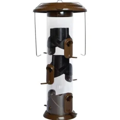 Nature's Way Funnel Flip 6 lb Metal/Plastic Tube Bird Feeder 6 ports (Pack of 4)