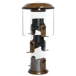 Nature's Way Funnel Flip 6 lb Metal/Plastic Tube Bird Feeder 6 ports (Pack of 4)