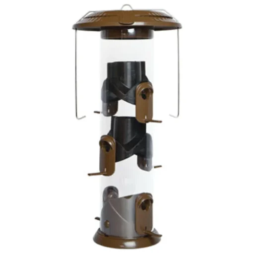 Nature's Way Funnel Flip 6 lb Metal/Plastic Tube Bird Feeder 6 ports (Pack of 4)