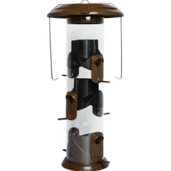Nature's Way Funnel Flip 6 lb Metal/Plastic Tube Bird Feeder 6 ports (Pack of 4)