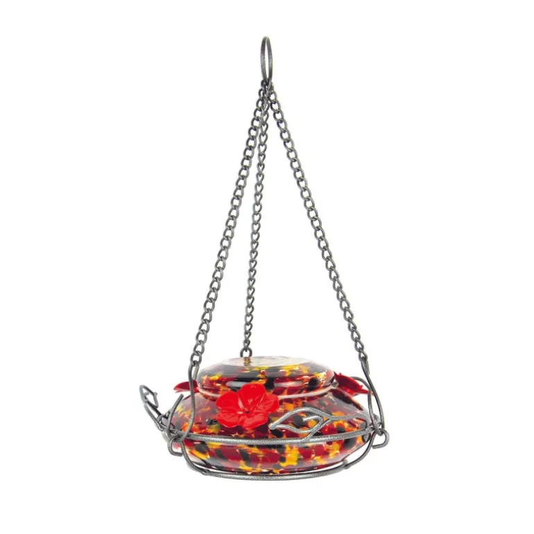 Nature's Way Multicolored Glass/Metal 3-Ports 16 oz. Capacity Nectar Feeder 9 H x 7 W x 7 D in.