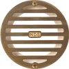 NDS 4 in. Satin Round Brass Drain Grate