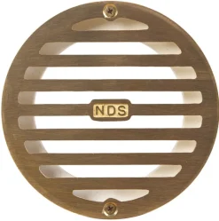NDS 4 in. Satin Round Brass Drain Grate