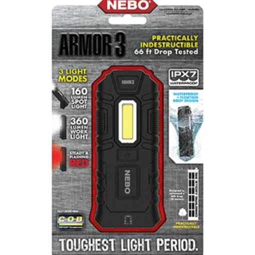 Nebo 360 Lumens AAA Battery Black LED COB Flashlight