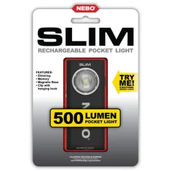 Nebo SLIM Aluminum 500 lm. LED Rechargeable Flashlight with Lithium Ion Batteries