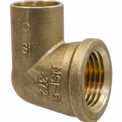 NIBCO 1/2 in. Sweat X 1/2 in. D FPT Brass 90 Degree Elbow 1 pk