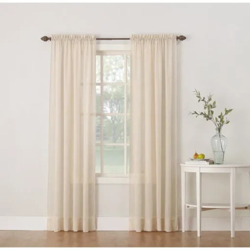 No. 918 Reno Beige Curtains 102 in. W x 84 in. L (Pack of 2)