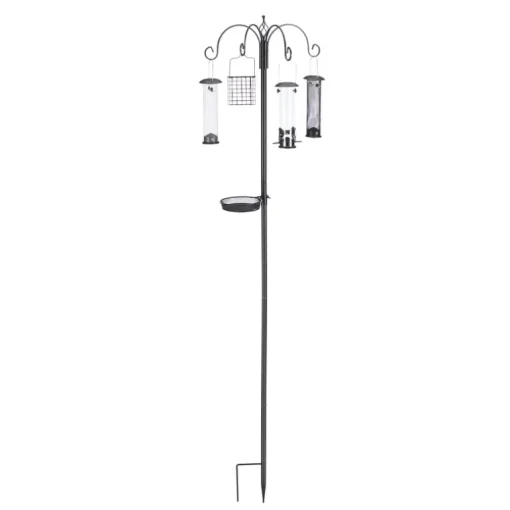North States 7 ft. H Black Mat/Plastic Bird Feeding Station