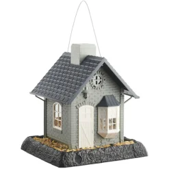 North States Bayside Cottage Wild Bird 5 lb. Plastic Hopper Bird Feeder 4 ports