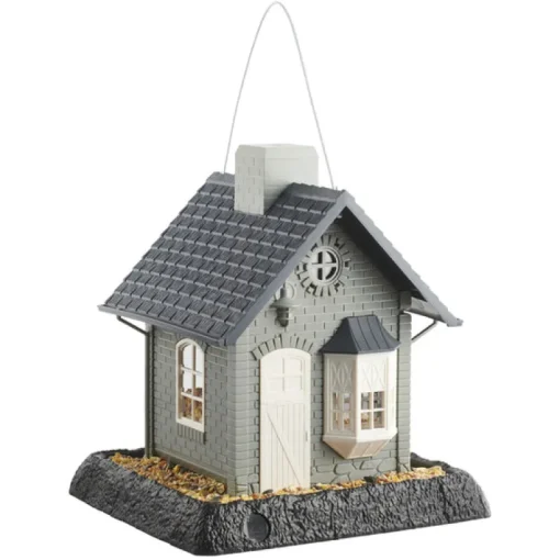 North States Bayside Cottage Wild Bird 5 lb. Plastic Hopper Bird Feeder 4 ports