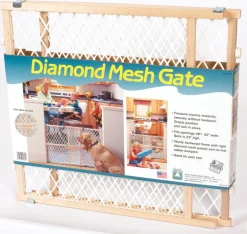 North States Brown 23 in. H X 26-42 in. W Wood Wire Mesh Gate