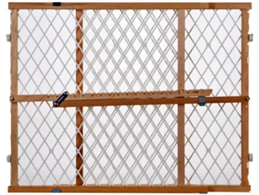 North States Brown 23 in. H X 26-42 in. W Wood Wire Mesh Gate
