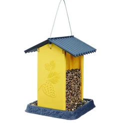 North States Pinecone Wild Bird 4.25 lb. Plastic Hopper Bird Feeder 4 ports