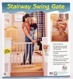North States White 30 in. H X 28-42 in. W Wood Child Safety Gate