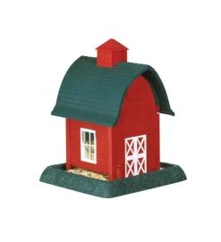 North States Wild Bird 5 lb Plastic Barn Hopper Bird Feeder 4 ports
