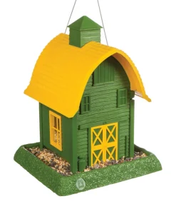 North States Wild Bird 5 lb Plastic Barn Hopper Bird Feeder 4 ports