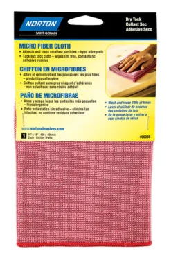 Norton 16 in. W X 16 in. L Red Microfiber Tack Cloth