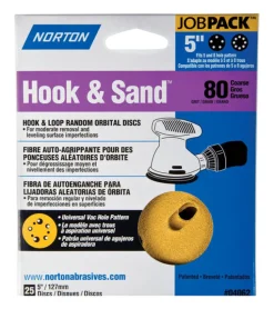 Norton Hook & Sand 5 in. Aluminum Oxide Hook and Loop A250/A290 Sanding Disc 80 Grit Coarse 25 pk