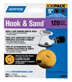 Norton Hook & Sand 5 in. Aluminum Oxide Hook and Loop A290 Sanding Disc 120 Grit Medium 25 pk