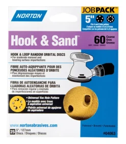 Norton Hook & Sand 5 in. Aluminum Oxide Hook and Loop A250/A290 Sanding Disc 60 Grit Coarse 25 pk