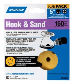 Norton Hook & Sand 5 in. Aluminum Oxide Hook and Loop A290 Sanding Disc 150 Grit Fine 25 pk