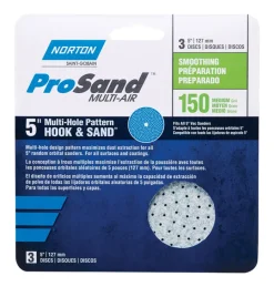 Norton ProSand 5 in. Ceramic Alumina Hook and Loop A975 Sanding Disc 150 Grit Fine 3 pk