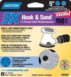 Norton ProSand 5 in. Ceramic Alumina Hook and Loop A975 Sanding Disc 150 Grit Fine 3 pk