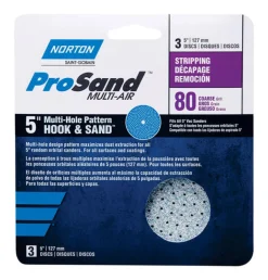 Norton ProSand 5 in. Ceramic Alumina Hook and Loop A975 Sanding Disc 80 Grit Coarse 3 pk
